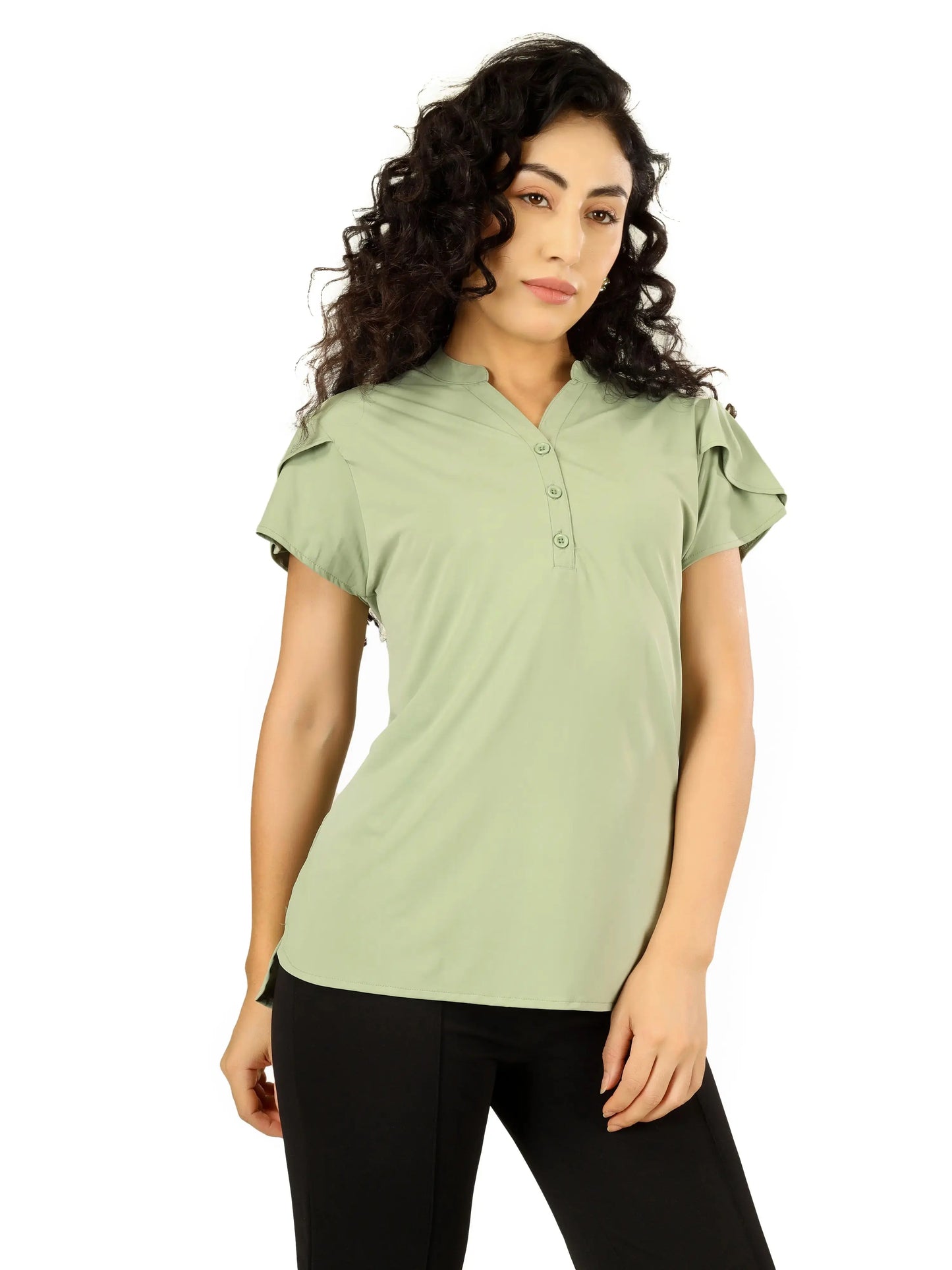 BLUEFICUS Casual Regular Sleeves Solid Women Top Blueficus