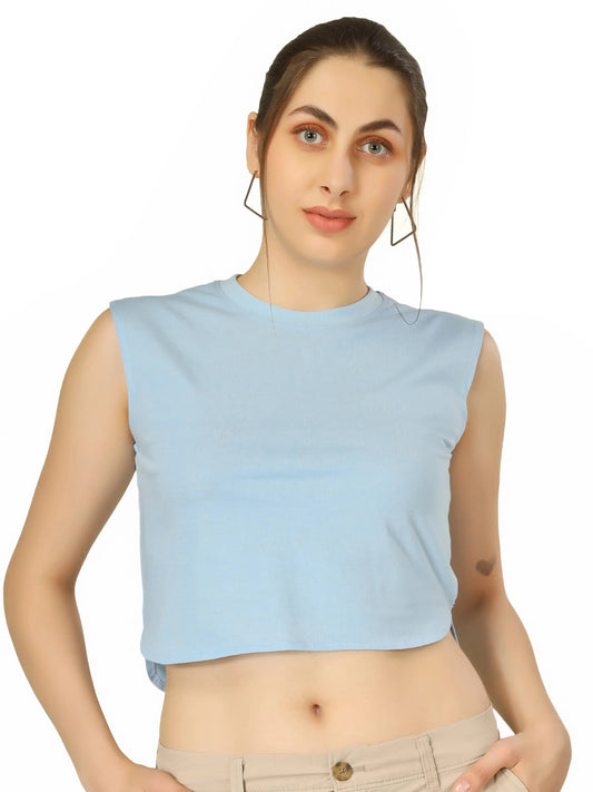 BlueFicus Casual Sleeveless Solid Women Top Blueficus