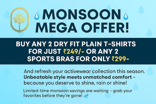 Monsoon-Mega-Sale-Buy-2-Dry-Fit-T-Shirts-for-Just-Rs.249-2-Sports-Bras-for-Rs.299 Blueficus