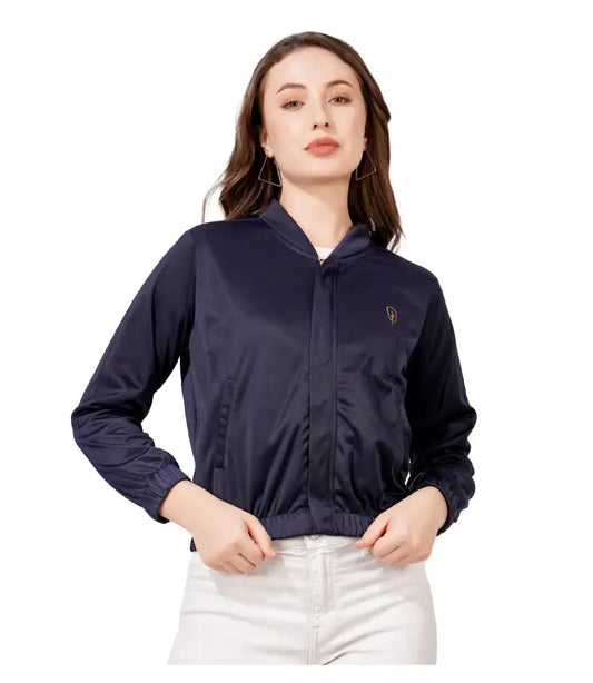 glossy crop jacket for women