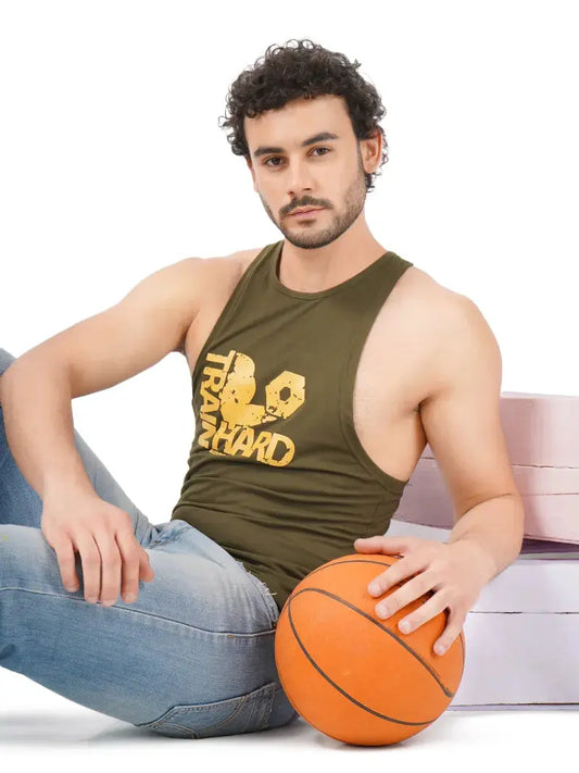 graphic printed vest for men