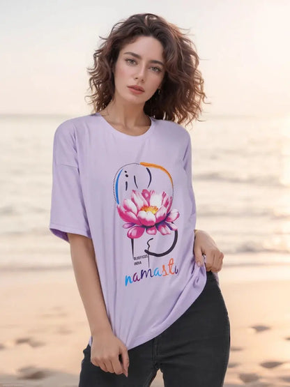 oversized cotton blend tee