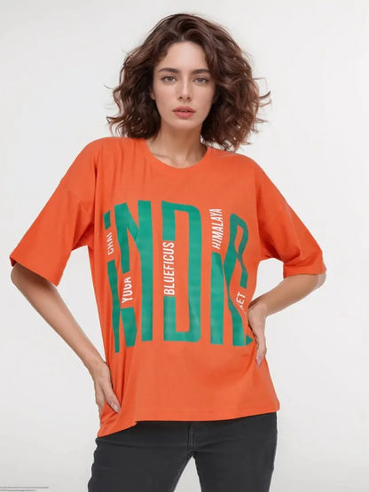 oversized cotton blend tee