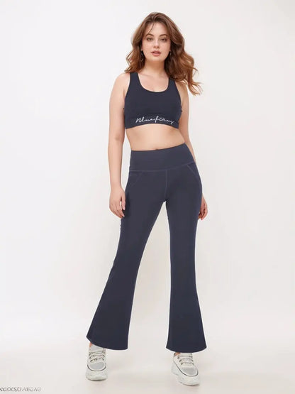 flared ankle-length workout pants