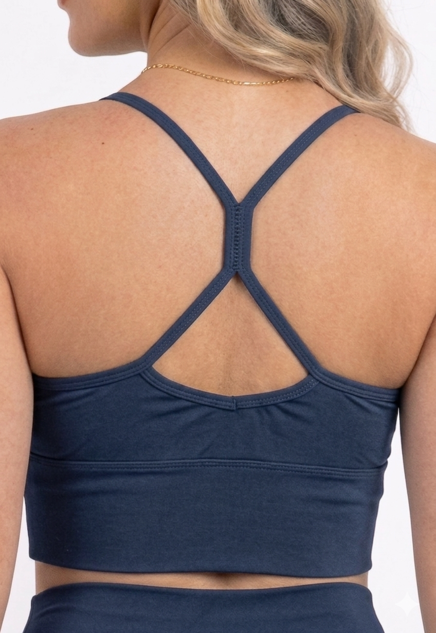 Blueficus Womens Y Sting Back Sports Bra Polyester Lycra Gym Workout Bra