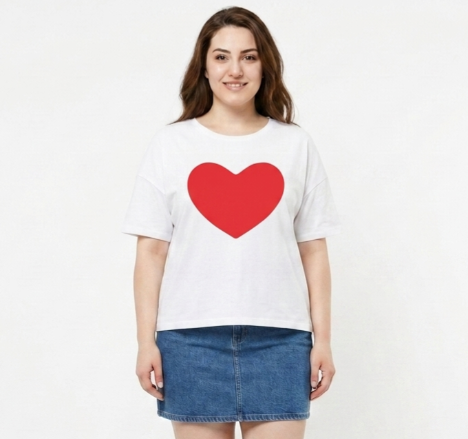 BlueFicus Women's Oversized Cotton Lycra Round Neck Graphic Printed T-Shirt | Half Sleeve Relaxed Fit Casual Oversized Tee for Women & Girls | White