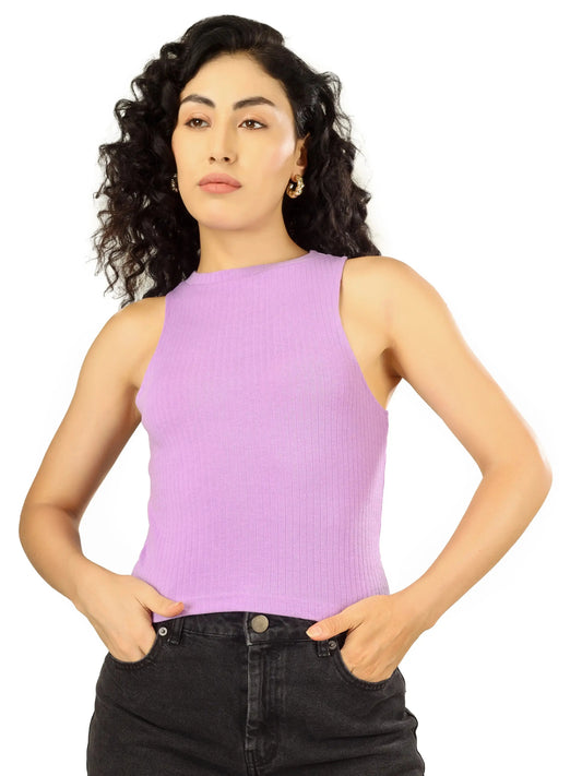 Blueficus Casual Sleeveless Solid Women  Top Blueficus