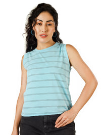 BlueFicus  Casual Sleeveless Striped Women Top