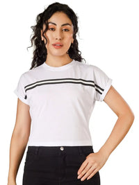 BlueFicus  Casual Roll Up Sleeves Solid Women  Top