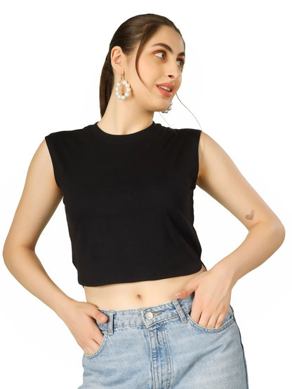 BlueFicus  Casual Sleeveless Solid Women Top Blueficus