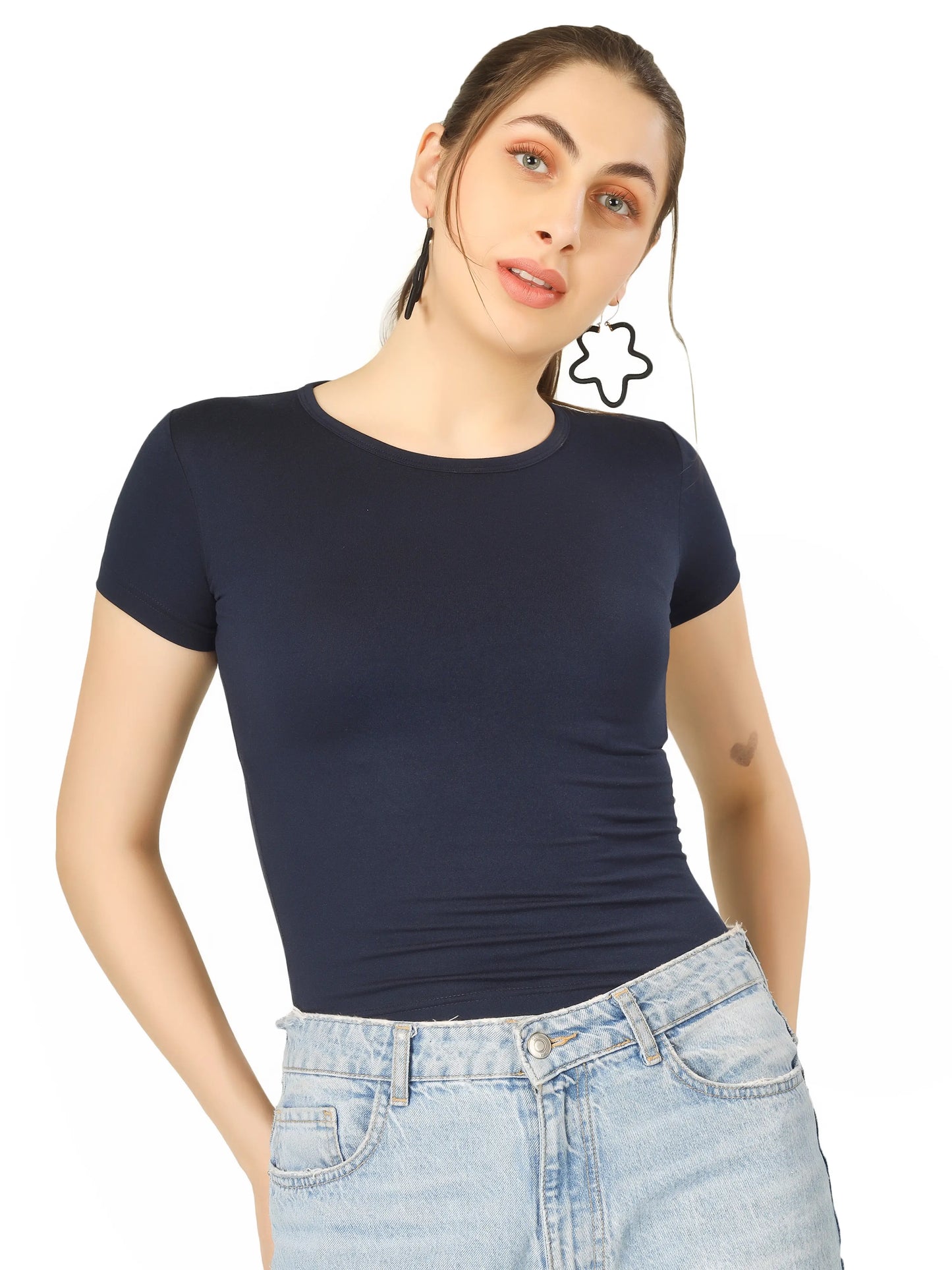 BlueFicus Casual Solid Women Top