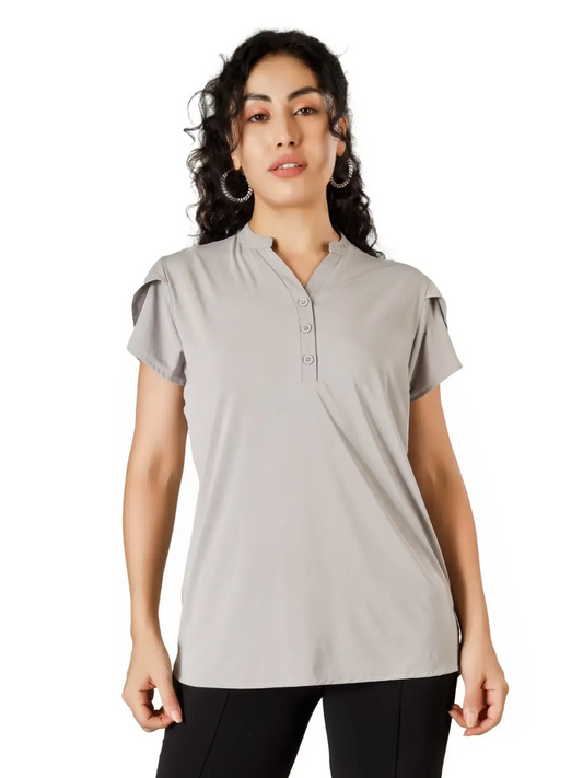 BLUEFICUS Casual Regular Sleeves Solid Women Top Blueficus