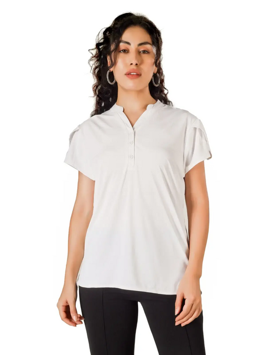 BLUEFICUS Casual Regular Sleeves Solid Women Top Blueficus
