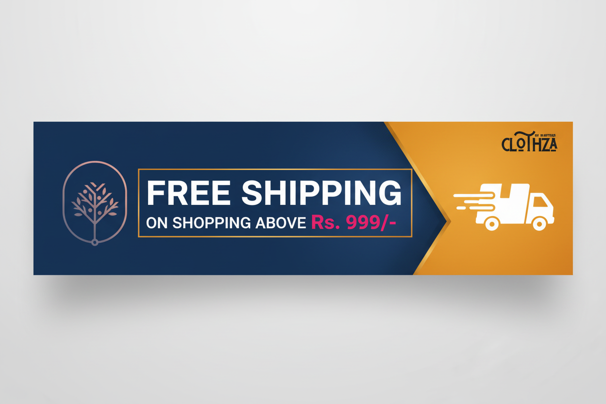 Free Shipping Banner with Blueficus Logo