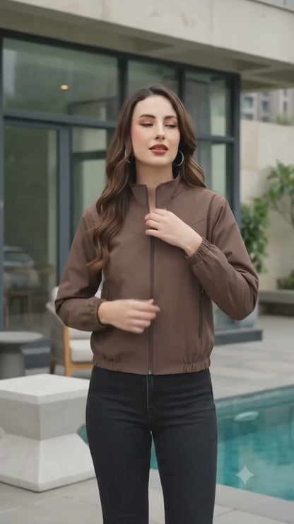 Women’s Winter Crop Jacket – Stylish Regular Fit Outerwear for Girls & Women