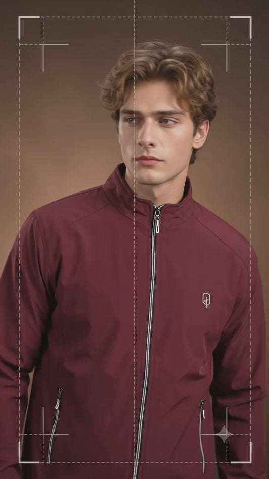 Men’s Solid Windcheater Jacket | Durable Water-Resistant Outerwear | Lightweight Zipper Jacket with Pockets