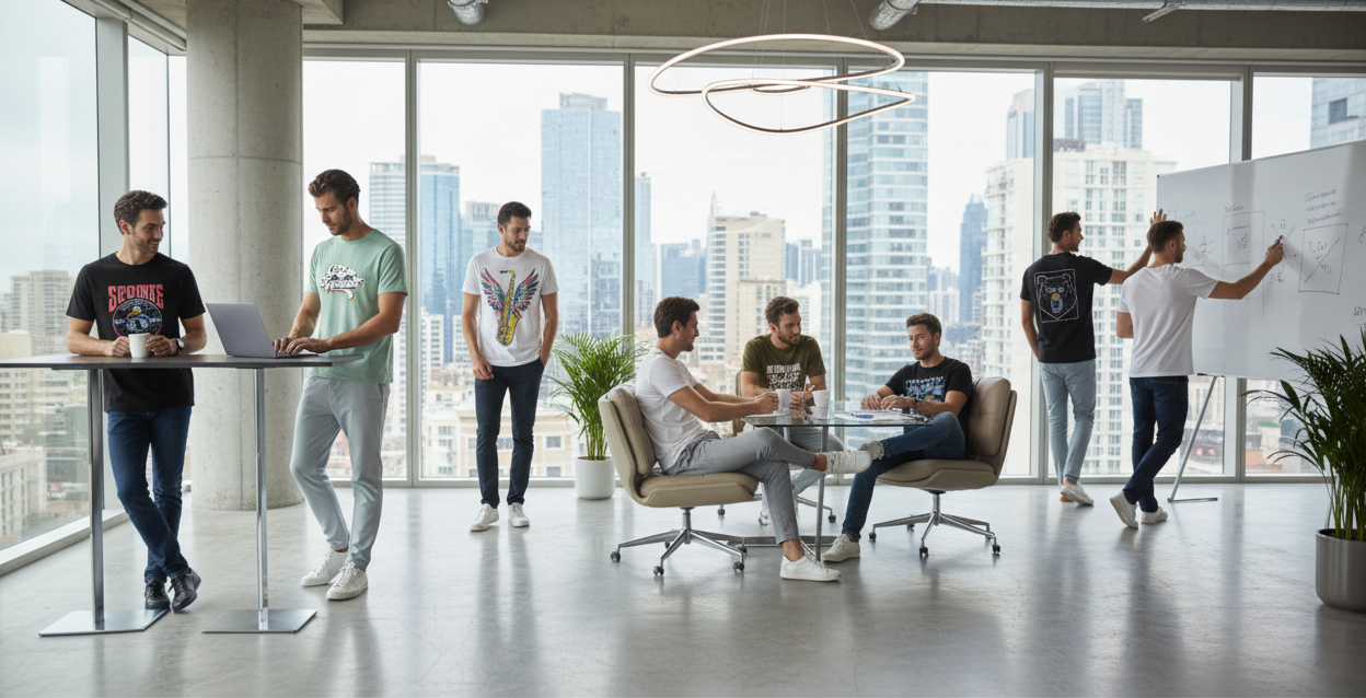 Printed Round Neck T-Shirts - 7 for 7 Days of a Week Banner